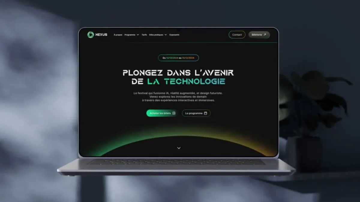 Page d'accueil du site Nexus, festival des technologies